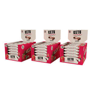 Vorteilsboxen Riegel KETOFABRIK Vorteilsbox Vorteilsbox Schokolade Erdbeere (60 Riegel) 